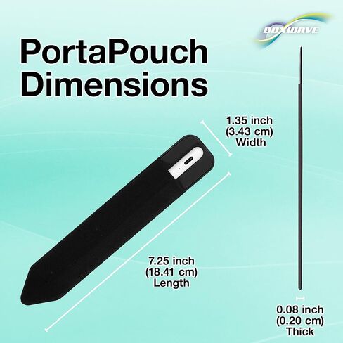 BoxWave Stylus Pouch Compatible with Leapfrog LeapPad Ultimate - Stylus PortaPouch, Pen Stylii Holder Carrier Portable Self-Adhesive - Jet Black in Kuwait