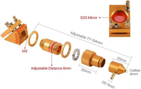 Cloudray K Series Set Head & 1st 2nd Mirror Mounts D20 FL50.8 for 2030 4060 K40 Co2 Laser Engraving Cutting Machine in Saudi Arabia