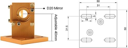 Cloudray K Series Set Head & 1st 2nd Mirror Mounts D20 FL50.8 for 2030 4060 K40 Co2 Laser Engraving Cutting Machine in Saudi Arabia