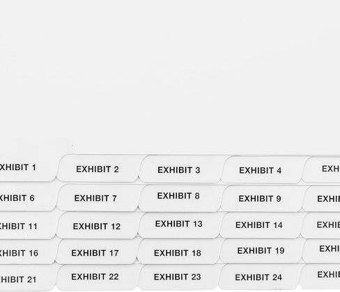 فواصل المعروضات السفلية من Exhibitindexes® - المعرض 1-25 - علامات التبويب الغامقة على طراز AVE - علامات تبويب المعروضات السفلية المجمعة - مصنوعة في الولايات المتحدة الأمريكية بحجم حرف in Kuwait