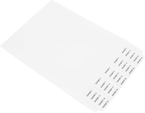 فواصل المعروضات السفلية من Exhibitindexes® - المعرض 1-25 - علامات التبويب الغامقة على طراز AVE - علامات تبويب المعروضات السفلية المجمعة - مصنوعة في الولايات المتحدة الأمريكية بحجم حرف in Kuwait