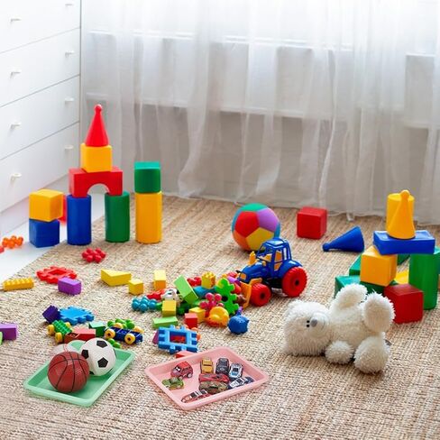 30Pcs Plastic Art Trays, 9.6 x 7.3 Inches Activity Craft Sand Trays Flat Storage Organizer Bins Stackable Bins for DIY Projects Painting Beads Organizing Supply, 5 Color in Kuwait