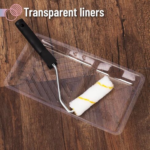 Bates- Paint Tray Liner, 4 Inch, 80 Pack, Clear, Plastic Disposable Paint Tray for Painting Walls in Kuwait