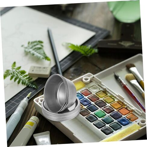 Lurrose 12pcs Paint Mixing Palette: Stainless Steel Makeup Palette - Small Paint Tray for Creative Projects in Kuwait
