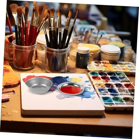 Lurrose 12pcs Paint Mixing Palette: Stainless Steel Makeup Palette - Small Paint Tray for Creative Projects in Kuwait