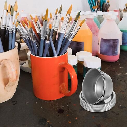 Lurrose 12pcs Paint Mixing Palette: Stainless Steel Makeup Palette - Small Paint Tray for Creative Projects in Kuwait