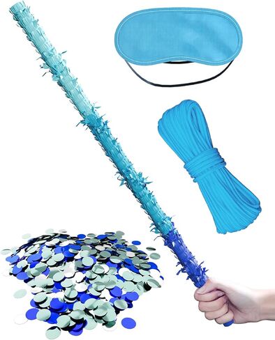 Extra-Strong Wooden Piñata Stick (31.5 Inch) with 5M Rope, Blindfold & Confetti - Heavy-Duty Reinforced Design for Kids & Adults Birthday, Halloween & Holiday Party Games - Colorful in Saudi Arabia