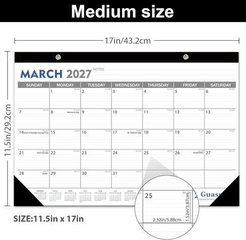 تقويم مكتب GuassLee 2026-2027 - 19 تقويم مكتبي شهري 17 بوصة × 11.5 بوصة مقاس متوسط ​​يبدأ من يونيو 2026 إلى ديسمبر. 2027 مع التواريخ اليوليانية للطلاب مكتب الأسرة سهولة التخطيط in Kuwait