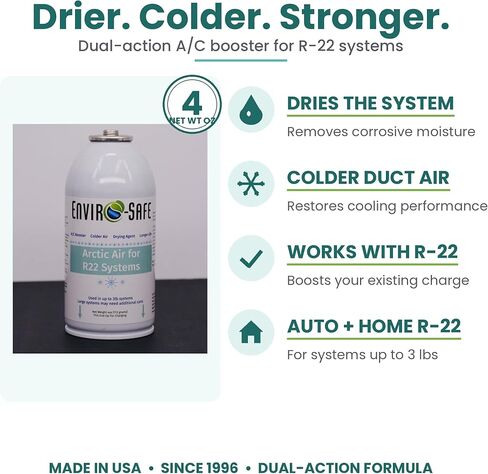 مزيل رطوبة الهواء في القطب الشمالي من ENVIRO-SAFE لأنظمة R22 - إضافات معززة لمكيف الهواء - مقياس شحن 2pk-4oz in Kuwait