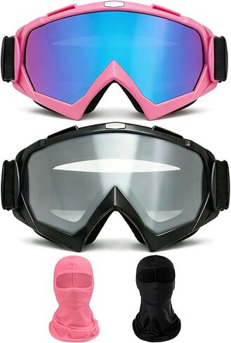2 Pack Dike Bike Goggles Motorcycle ATV Riding Goggles With 2 Pack Breathable Bandana Mask in Kuwait