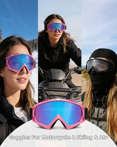 2 Pack Dike Bike Goggles Motorcycle ATV Riding Goggles With 2 Pack Breathable Bandana Mask in Kuwait