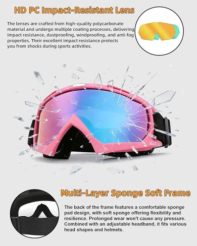 2 Pack Dike Bike Goggles Motorcycle ATV Riding Goggles With 2 Pack Breathable Bandana Mask in Kuwait