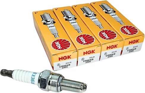 NGK CR9EKB شمعات الإشعال الكهربائية متعددة الأقطاب من السلسلة القياسية - 2305 - متوافقة مع موديلات مختارة 2011-2024 Aprilia وKawasaki للدراجات النارية - الكمية 4 in Kuwait