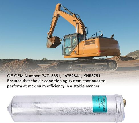 RiToEasysports AC Receiver Drier Aluminum Air Conditioning Receiver Drier with Filtration System OE 74T13651 167528A1 for Excavator SK130UR SK135SR CX160 CX180 in Kuwait