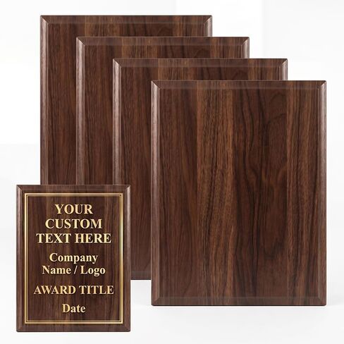 4 Pcs Blank Award Plaque Custom Plaque 8"×10" Personalized Engraved Plaques Wooden Display Plaque for Employee Appreciation, Recognition, Retirement, Service in Kuwait