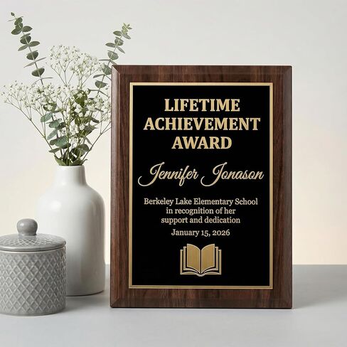 4 Pcs Blank Award Plaque Custom Plaque 8"×10" Personalized Engraved Plaques Wooden Display Plaque for Employee Appreciation, Recognition, Retirement, Service in Kuwait