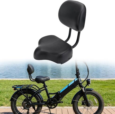 مقعد JERBOR مع مسند ظهر لـ Lectric XP4/XP Lite/XPress/XP Trike/XPeak، مقعد عريض للغاية مريح كبير الحجم، سروج مقاومة للماء بارتفاع قابل للتعديل، ملحقات دعم ظهر ناعمة للليكتريك in Kuwait