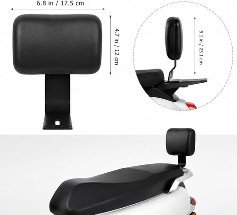 VANZACK Bike Backrest Cushion - Safety Rear Rest Support for Electric Bicycle Seat, Detachable Back Cushion Attachment for Adult Riders in Kuwait