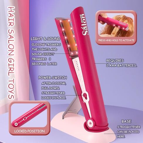 26PCS Hair Salon Toys for Girls Pretend Hair Styling Set for Kids 3-5 4-6, Role Play Dress Up Beauty Kit for Girls 5-7 6-8 with Sound and Lights, Birthday Gifts for Toddler Girls 3 4 5 6+ in Kuwait