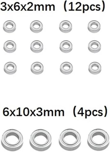 قطع غيار السيارات RC متوافقة مع WPL C14 C24 B36 لـ MN D90 MN90 لـ MN99S 1/12 RC قطع غيار السيارات ملحقات 16 قطعة محمل فولاذي in Kuwait