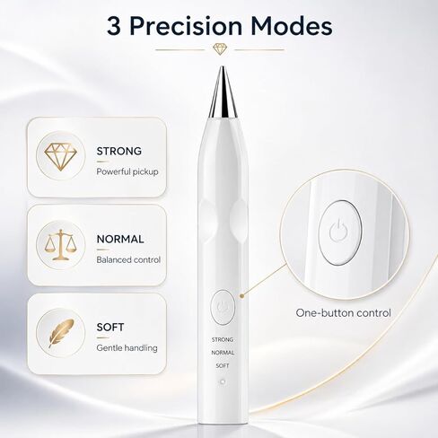 TUCEVSX Electric Diamond Painting Pen Kit, Cordless USB-C Rechargeable Diamond Art Tool with Vacuum Pickup, No Wax, 3 Suction Levels, Interchangeable Tips, Low Noise for DIY Craft Lovers.(White) in Saudi Arabia