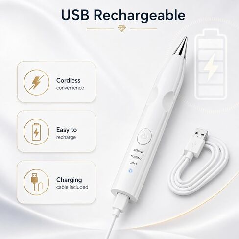 طقم أقلام رسم ماسي كهربائي من tucevsx، أداة فنية ماسية لاسلكية قابلة لإعادة الشحن عبر USB-C مع التقاط فراغ، بدون شمع، 3 مستويات شفط، أطراف قابلة للتبديل، ضوضاء منخفضة لمحبي الأعمال اليدوية. (أبيض) in Kuwait