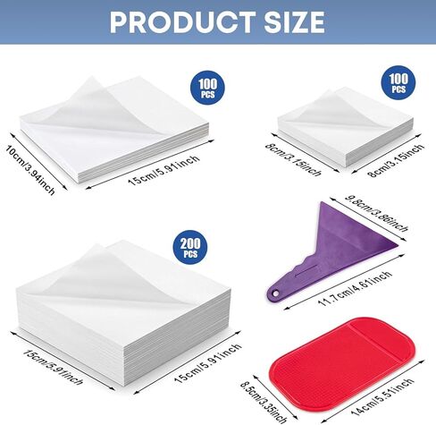 400Pcs Diamond Painting Release Paper: Double-Sided Non-Stick Pre-cut Cover Sheets in 3 Sizes - Reusable & No Residue Replacement for 5D Diamond Art - with Anti-Slip Mat and Straightener in Kuwait