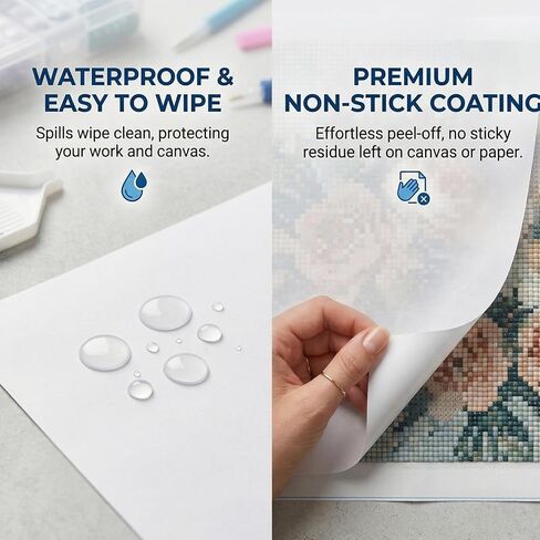 400Pcs Diamond Painting Release Paper: Double-Sided Non-Stick Pre-cut Cover Sheets in 3 Sizes - Reusable & No Residue Replacement for 5D Diamond Art - with Anti-Slip Mat and Straightener in Kuwait