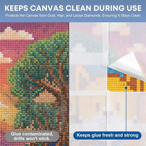 400Pcs Diamond Painting Release Paper: Double-Sided Non-Stick Pre-cut Cover Sheets in 3 Sizes - Reusable & No Residue Replacement for 5D Diamond Art - with Anti-Slip Mat and Straightener in Kuwait