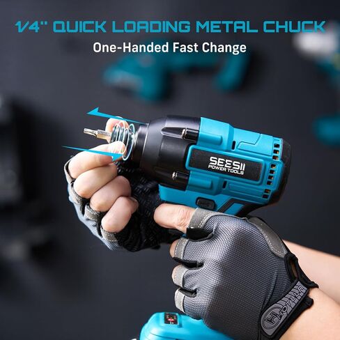 Seesii Impact Driver Kit، 21V Max Torque 1590In-lbs(180N.m) مجموعة مفك الصدمات اللاسلكي مع بطاريتين 2.0Ah، مثقاب صدمي بقوة 1/4 بوصة، سرعة متغيرة 0-2500 دورة في الدقيقة، 20 قطعة لقم الثقب، QH150 in Kuwait