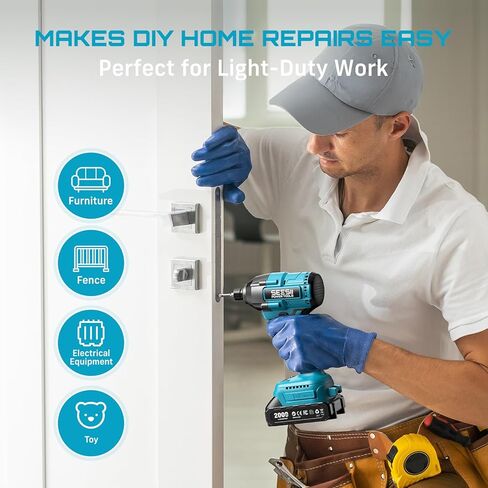 Seesii Impact Driver Kit، 21V Max Torque 1590In-lbs(180N.m) مجموعة مفك الصدمات اللاسلكي مع بطاريتين 2.0Ah، مثقاب صدمي بقوة 1/4 بوصة، سرعة متغيرة 0-2500 دورة في الدقيقة، 20 قطعة لقم الثقب، QH150 in Kuwait