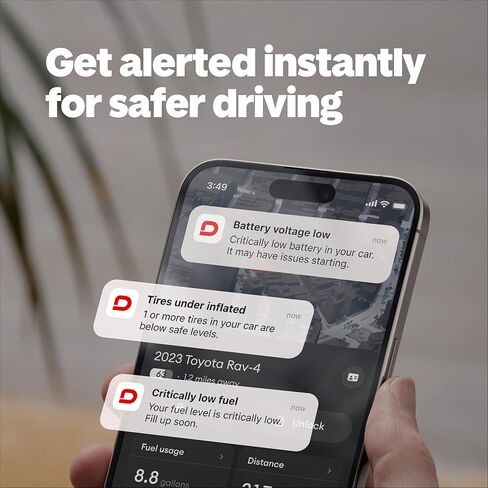 DIMO GPS تعقب المركبات مع الموقع في الوقت الحقيقي | الماسح الضوئي اللاسلكي obd2، أداة تشخيصية مدعومة بالذكاء الاصطناعي لفحص ضوء المحرك وأكثر من 9000 رمز خطأ | تتبع عادات القيادة واستخدام البطارية والوقود in Kuwait