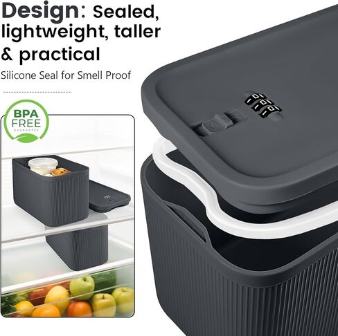 Medicine Lock Box with Code,Taller Size Small Lock Box with Combination Code for Medication Safe,Lock Box for Pills/First Aid Kits/Snack/Ipad Mini,Locked Container for Home/Office 9.4X5.5X5.7inch Gray in Saudi Arabia