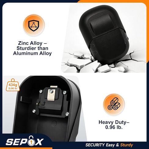 صندوق قفل المفاتيح المعدني SEPOX® مع مجموعة مكونة من 4 أرقام، ومساحة كبيرة جدًا، وسعة 6-10 مفاتيح، وغطاء مضاد للغبار وتخزين مثبت على الحائط للمنزل، والمكتب، والخارج، وغطاء مقاوم للطقس، وسهل التركيب in Kuwait