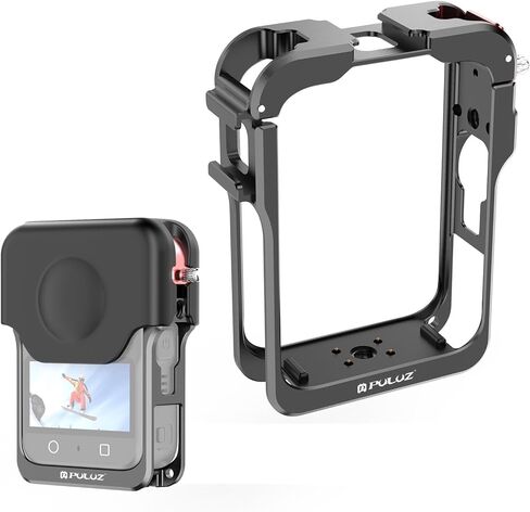PULUZ Insta 360 X4 قفص تلاعب الإسكان الإطار حالة معدنية واقية كامل الجسم حامي غطاء القضية مع غطاء العدسة لInsta360 X4 عدسة الحرس الرياضة كاميرا الملحقات in Saudi Arabia