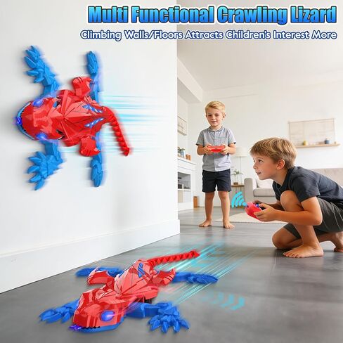 TWFRIC Wall Climbing Gecko Lizard The Rechargeable Remote Control Car Toy - Exciting RC Crawlers for Kids Ages 6+, Unlock Endless Fun, Perfect for Halloween, Christmas & Birthday Gifts (Red) in Kuwait