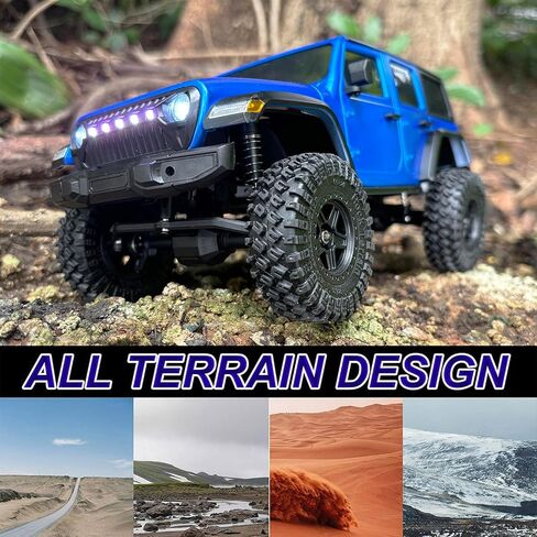 HLSFWDRIVE 1/18 RC Crawler Jeep RC Truck 4x4 Off Road Remote Control Rock Crawler RTR All Terrain Proportional Control 370 Motor Upgraded Chassis 3 Speed Outdoor Indoor Hobby Model Adult in Kuwait