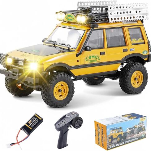 EAZYRC FMS 1/24 FCX24M RC Crawler RTR، سلسلة Land Rover مع مرخصة، 1/24 RC Truck 4X4 سيارة RC صغيرة مع إضاءة، جهاز تحكم عن بعد 2.4 جيجا هرتز، بطارية (اكتشاف) in Kuwait