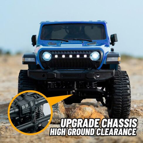 HLSFWDRIVE 1/18 RC Crawler Jeep RC Truck 4x4 Off Road Remote Control Rock Crawler RTR All Terrain Proportional Control 370 Motor Upgraded Chassis 3 Speed Outdoor Indoor Hobby Model Adult in Kuwait