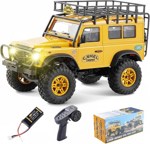 EAZYRC FMS 1/24 FCX24M RC Crawler RTR، سلسلة Land Rover مع مرخصة، 1/24 RC Truck 4X4 سيارة RC صغيرة مع إضاءة، جهاز تحكم عن بعد 2.4 جيجا هرتز، بطارية (اكتشاف) in Kuwait