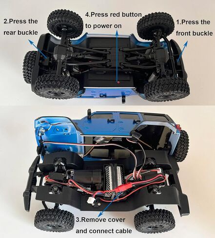 HLSFWDRIVE 1/18 RC Crawler Jeep RC Truck 4x4 Off Road Remote Control Rock Crawler RTR All Terrain Proportional Control 370 Motor Upgraded Chassis 3 Speed Outdoor Indoor Hobby Model Adult in Kuwait