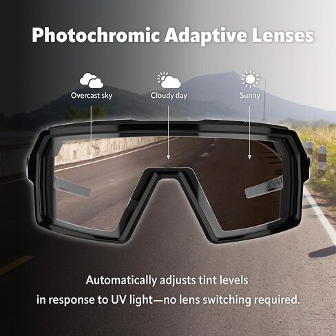 نظارات أمان Speedone Z87+، نظارات شمسية رياضية آمنة، عدسات فوتوكروميك UV400 مضادة للضباب ومقاومة للصدمات للرجال والنساء ورياضات القوة وركوب الدراجات النارية (KRYO) in Kuwait
