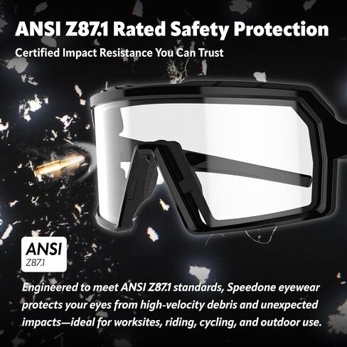 نظارات أمان Speedone Z87+، نظارات شمسية رياضية آمنة، عدسات فوتوكروميك UV400 مضادة للضباب ومقاومة للصدمات للرجال والنساء ورياضات القوة وركوب الدراجات النارية (KRYO) in Kuwait