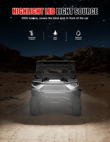 غطاء محرك السيارة مع كشاف LED مناسب لـ Polaris Ranger XP 1000 2018-2024، غطاء غطاء محرك توربو أمامي رياضي متين مع أضواء مساعدة ساطعة لملحقات Ranger 1000 XP Crew 2018-2024 in Kuwait
