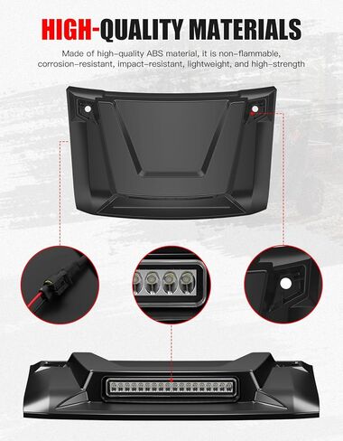 غطاء محرك السيارة مع كشاف LED مناسب لـ Polaris Ranger XP 1000 2018-2024، غطاء غطاء محرك توربو أمامي رياضي متين مع أضواء مساعدة ساطعة لملحقات Ranger 1000 XP Crew 2018-2024 in Kuwait