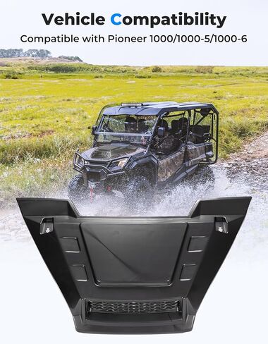غطاء محرك السيارة الرياضي KEMIMOTO مزود بشبكة متوافقة مع Pioneer 1000 2016-2025، طقم غطاء غطاء أمامي مقاوم للصدمات مع شبكة شبكية in Kuwait