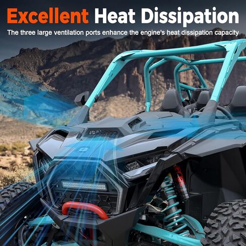 مغرفة غطاء محرك السيارة الأمامي لملحقات Polaris RZR PRO XP/PRO R/S 2025 2026+، غطاء غطاء محرك توربو أمامي رياضي متين مع فتحات شواء in Kuwait