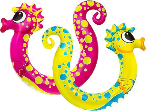 Poolmaster Seahorse Inflatable Pool Noodles for Kids, 2-Pack Pool Floaties with Seahorse Head and Tail, Fun Pool Toys for Pool, Lake or Beach in Kuwait