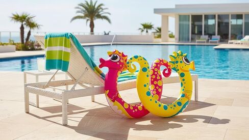 Poolmaster Seahorse Inflatable Pool Noodles for Kids, 2-Pack Pool Floaties with Seahorse Head and Tail, Fun Pool Toys for Pool, Lake or Beach in Kuwait