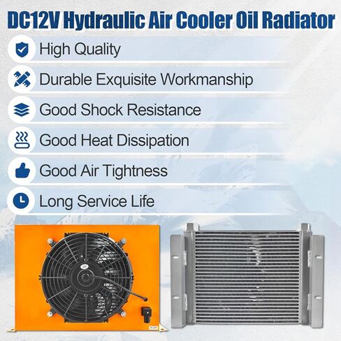 AH1417T-CA DC24V مبرد الزيت الهيدروليكي 150 لتر / دقيقة مبرد الزيت المبرد بالهواء 120 وات مبرد الهواء الهيدروليكي تبديد الحرارة انخفاض مستوى الضجيج واستخدام الطاقة in Kuwait